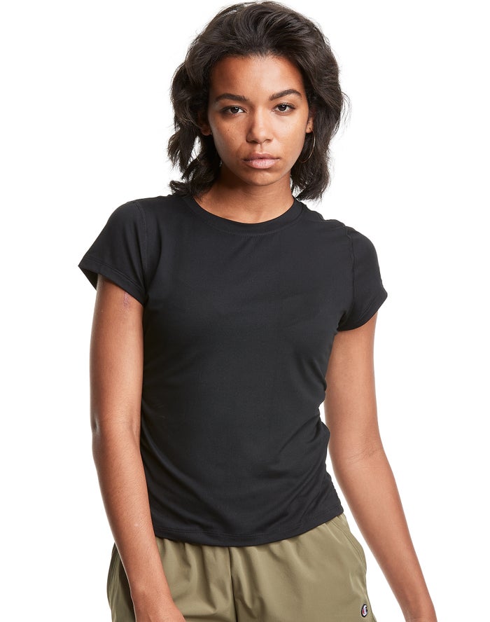 Champion T-Shirt Dames - Zwart - Soft Touch Ruched Side ( 278631-TNH )